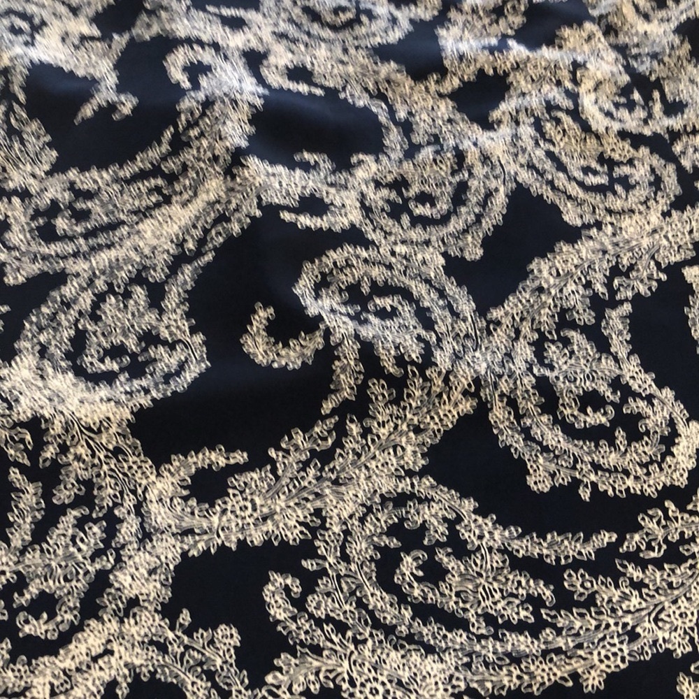 LIZ CLAIBORNE A-LINE FLOWY FLORAL CHIFFON MAXI SKIRT DARK BLUE WHITE SIZE 12 - Picture 9 of 15